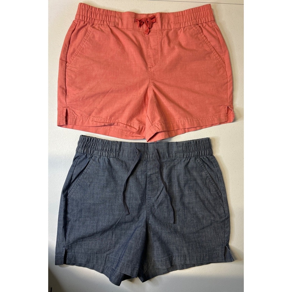 Magellan Shorts Women M Pink Blue Laguna Madre Chino 2 Pc Lot Bundle Fish Gear